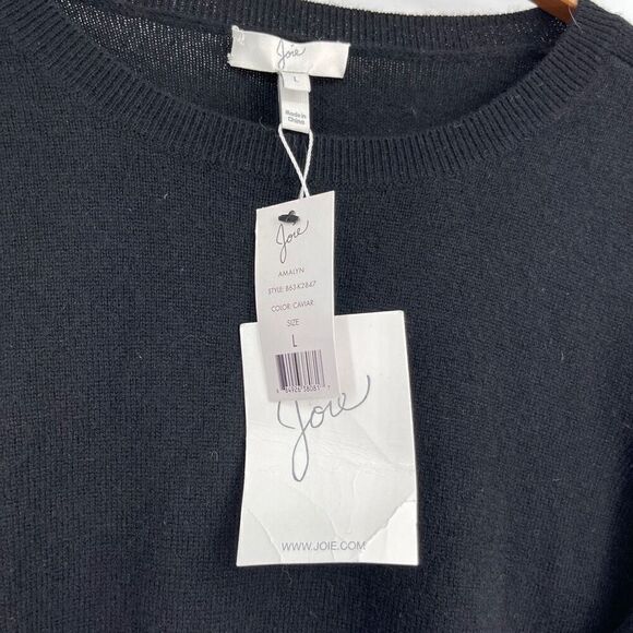 Joie Navy Blue Split Sleeve Crew Neck Pullover Sweater Large NWT - Picture 2 of 7